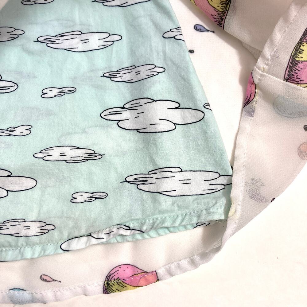 Dr Seuss Oh The Places Youll Go Hot Air Balloon Clouds Layered Sheer Tunic Dress - Picture 6 of 10